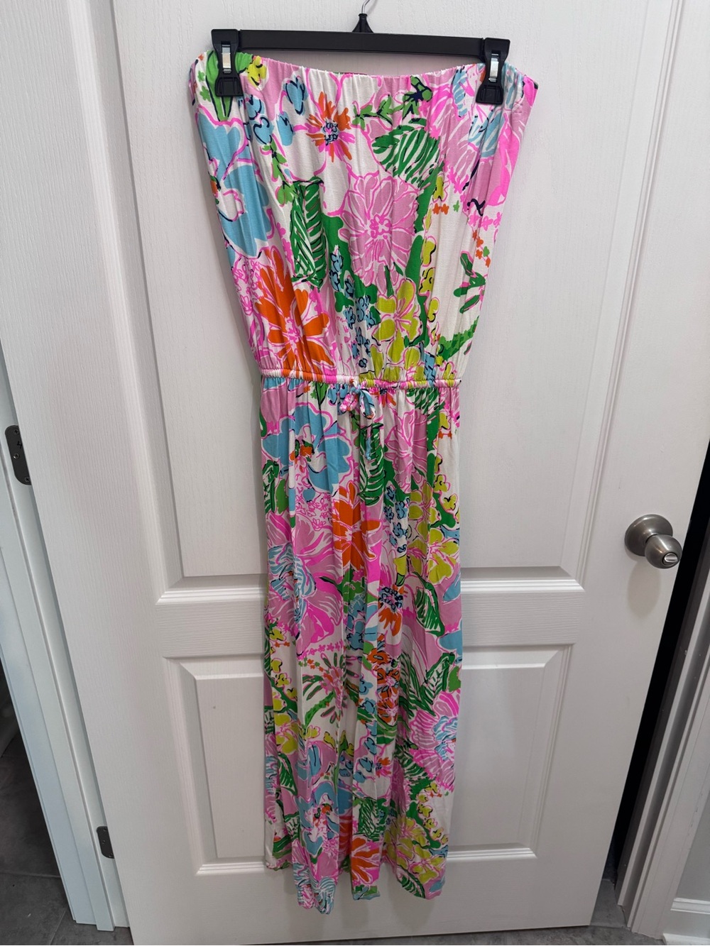 Lilly Pulitzer Pink Multi Tropical Floral Strapless Maxi Dress